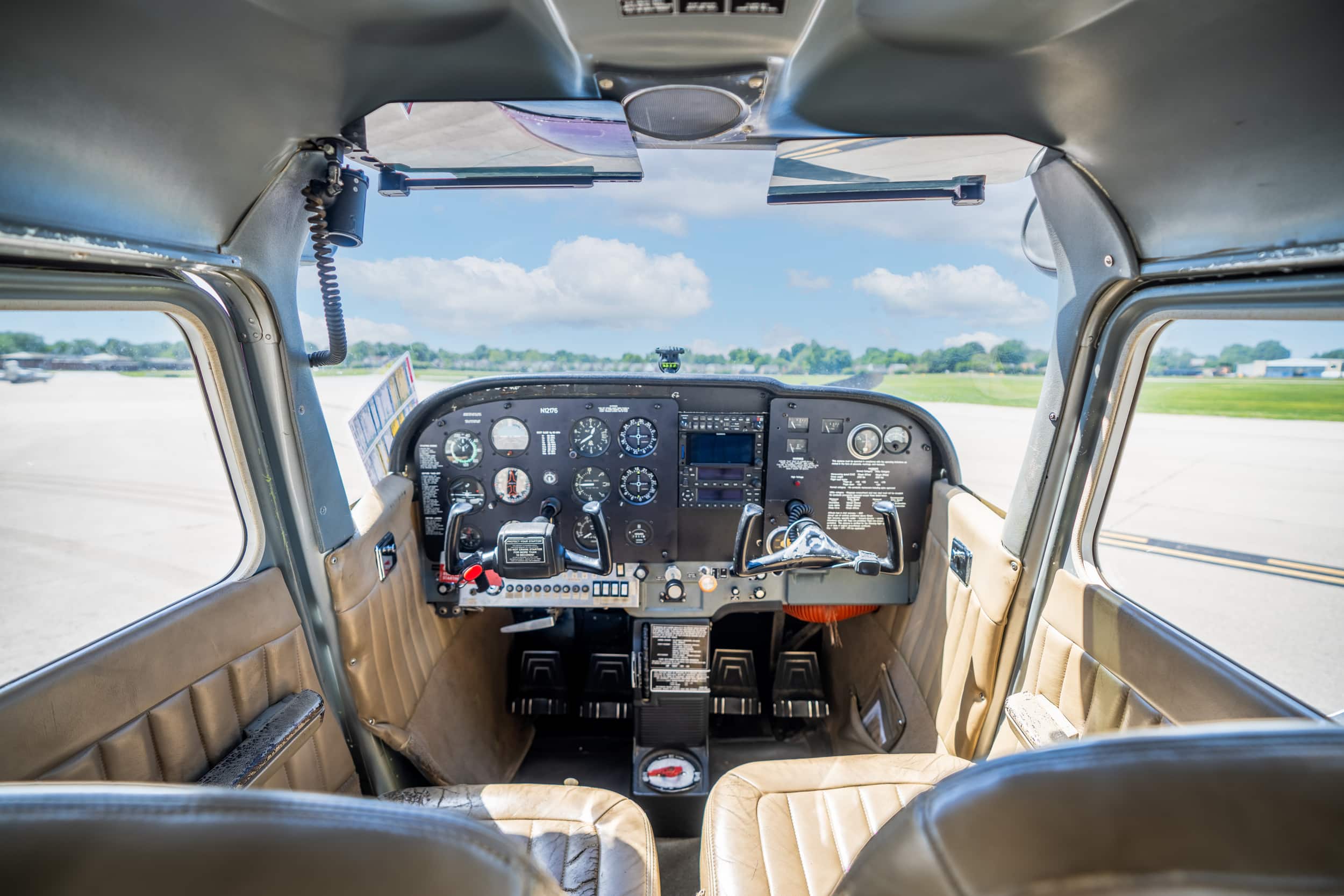 Student pilot training in a Cessna aircraft