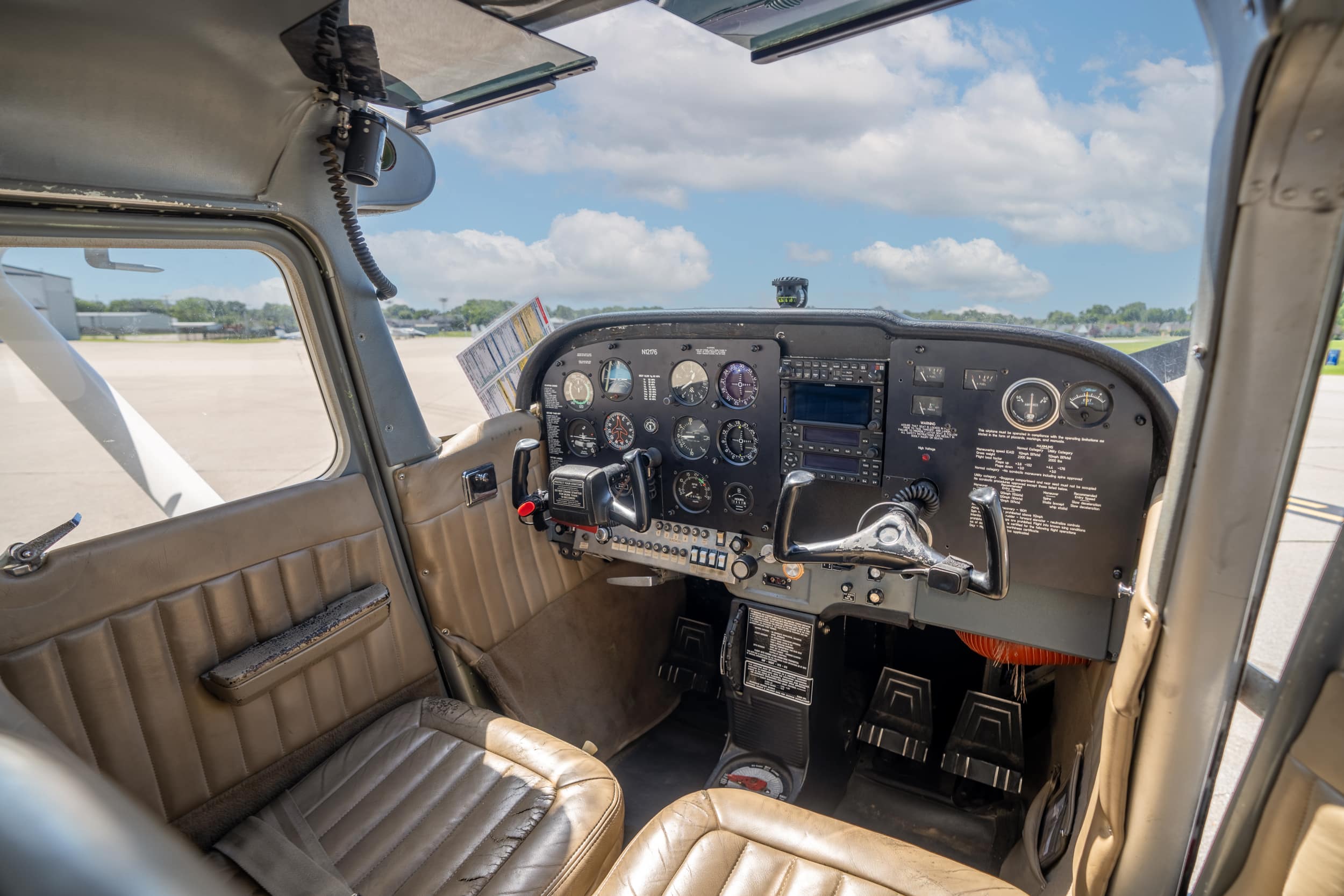 Student pilot training in a Cessna aircraft