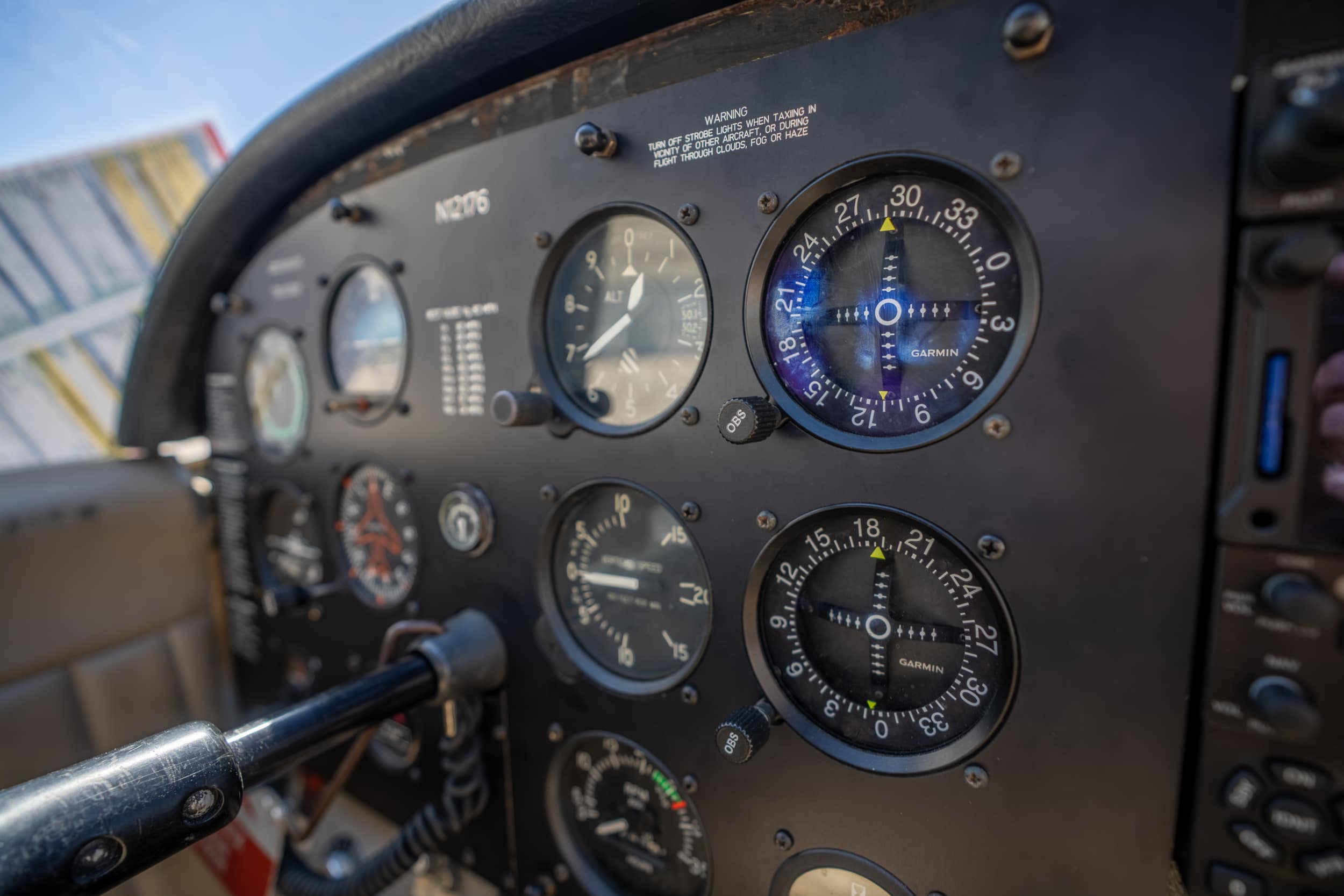 Student pilot training in a Cessna aircraft