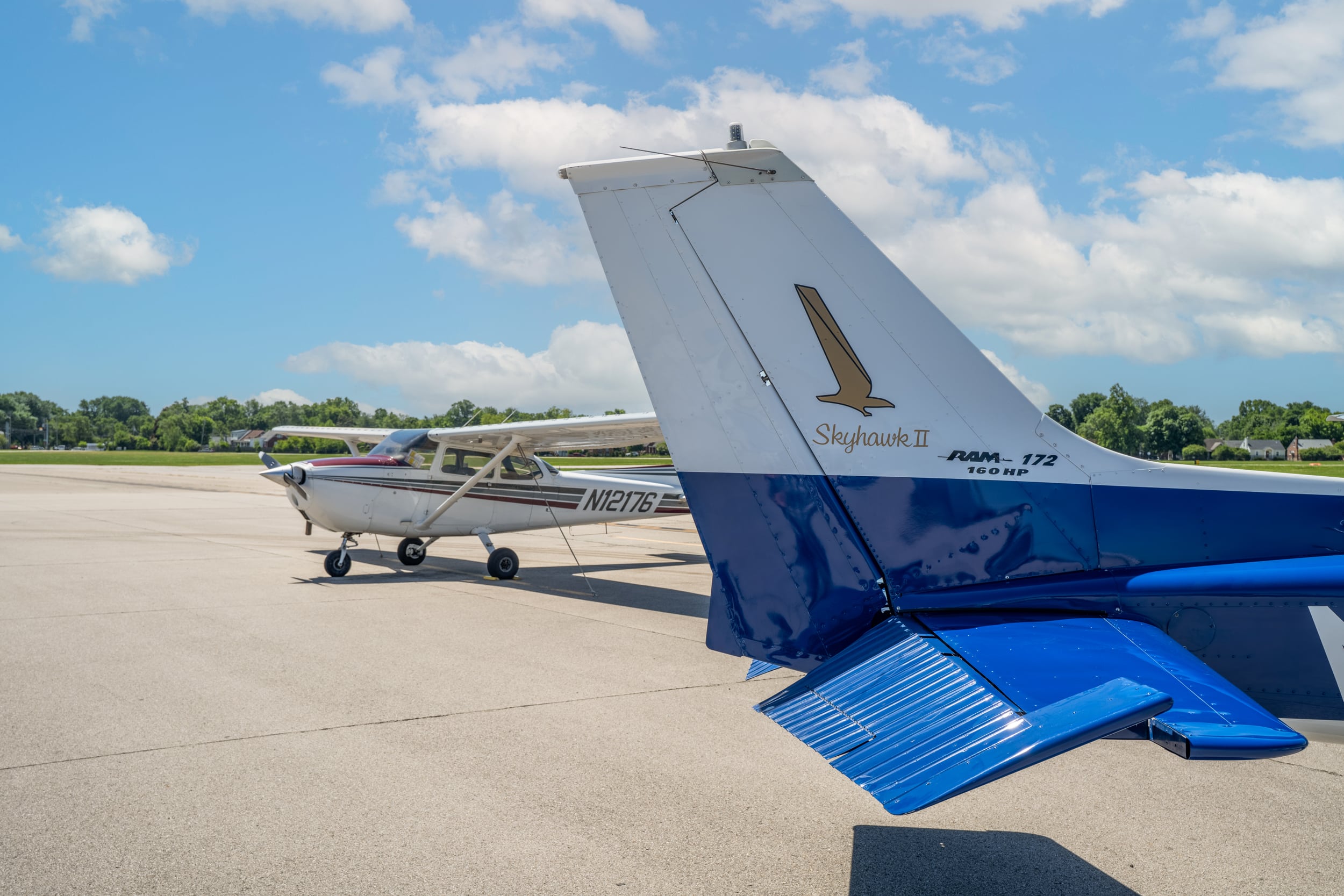 Cessna aircraft on runway at Bowman Field