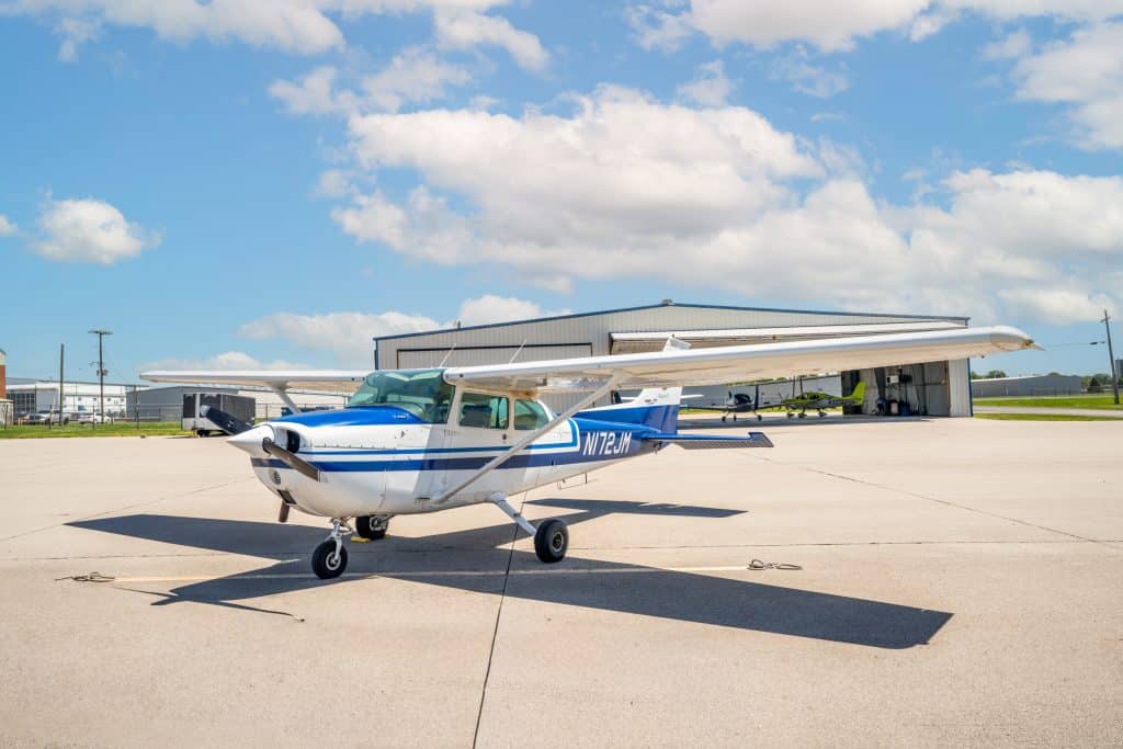 Cessna aircraft on runway at Bowman Field