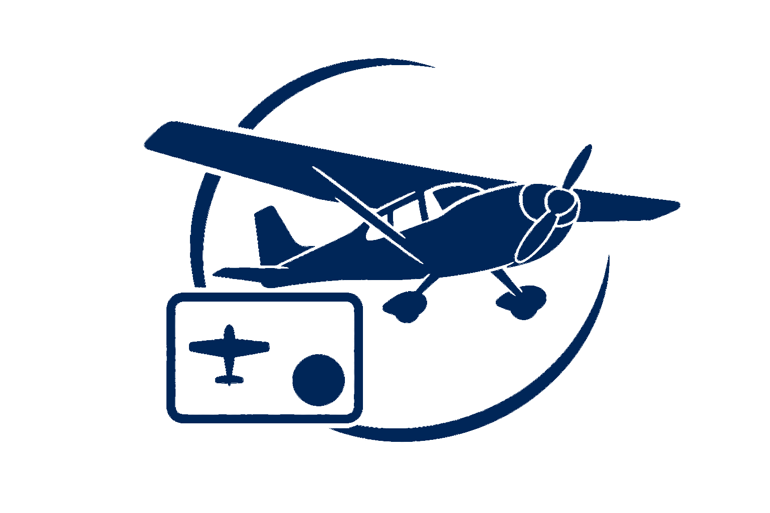 Private pilot training icon - airplane and pilot license